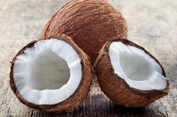 Noix de coco pour le traitement des helminthiases. 