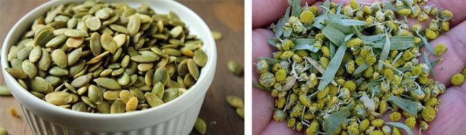 graines de citrouille et tanaisie pour vermifuger